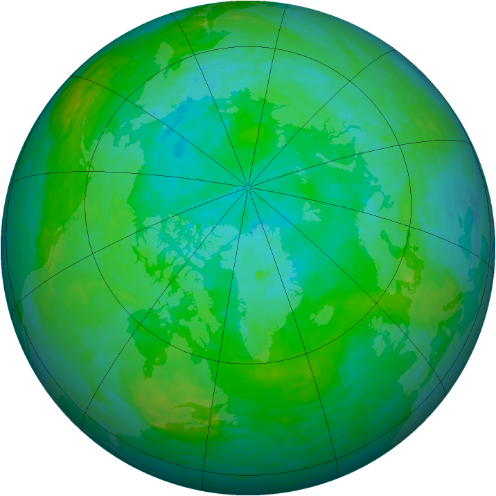 Arctic ozone map for 22 July 1993